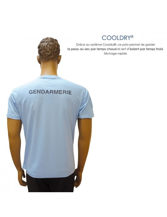 TEE SHIRT GENDARMERIE BLEU COOLDRY ANTI HUMIDITE MAILLE PIQUEE  - 2