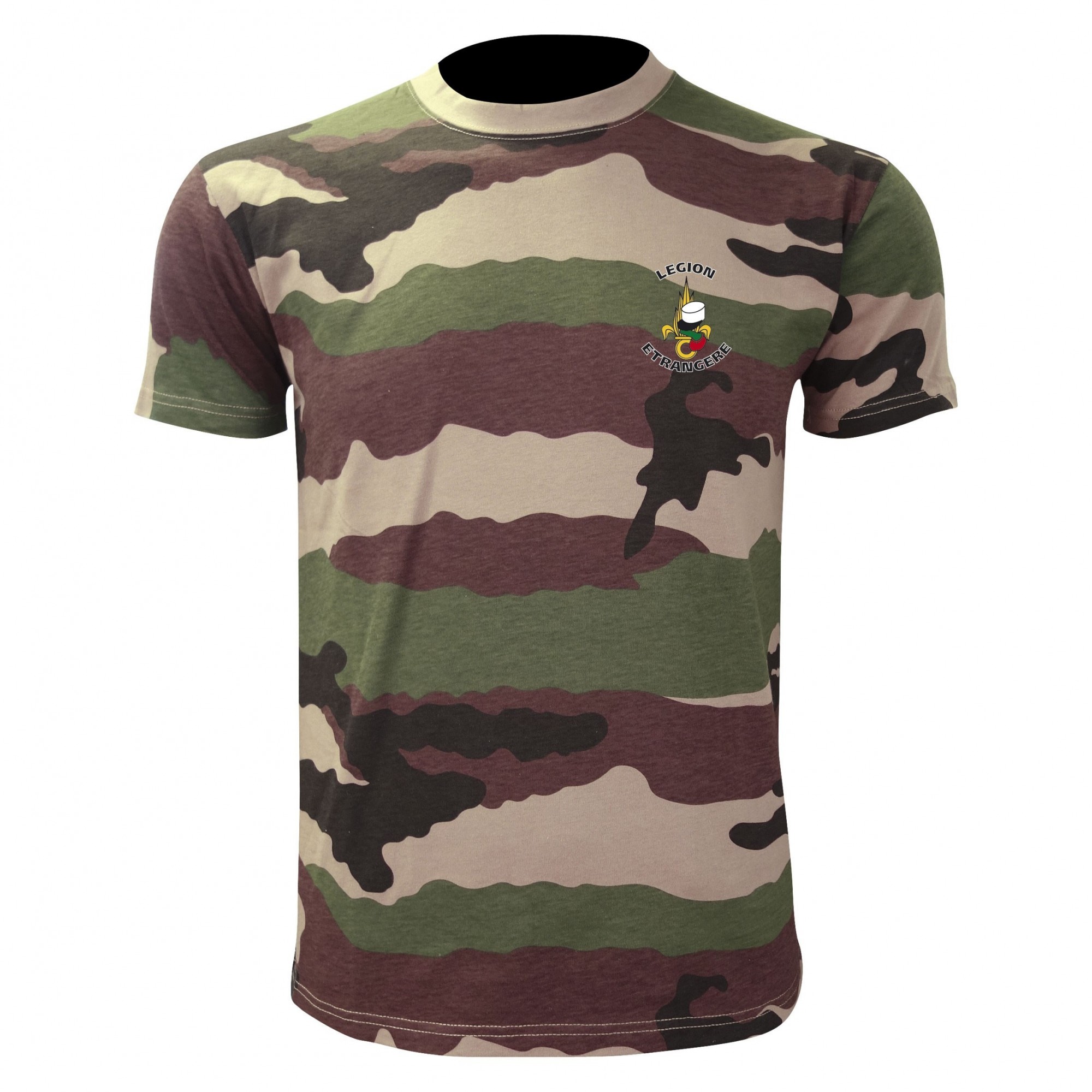 TEE SHIRT MANCHES COURTES CAMOUFLAGE SERIGRAPHIE LEGION  - 1 TEE SHIRT MANCHES COURTES CAMOUFLAGE SERIGRAPHIE LEGION  - 1