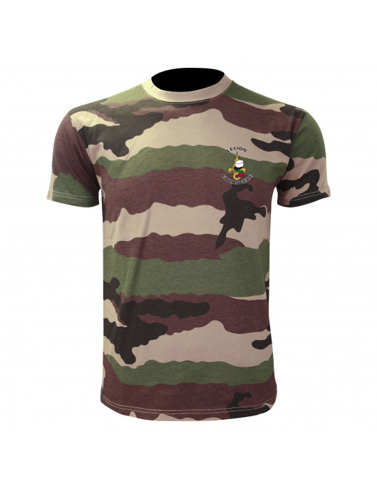 TEE SHIRT MANCHES COURTES CAMOUFLAGE SERIGRAPHIE LEGION  - 1