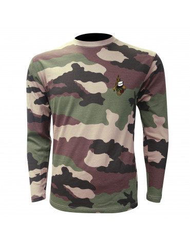 TSHIRT CAM MANCHES LONGUES BRODE  - 1