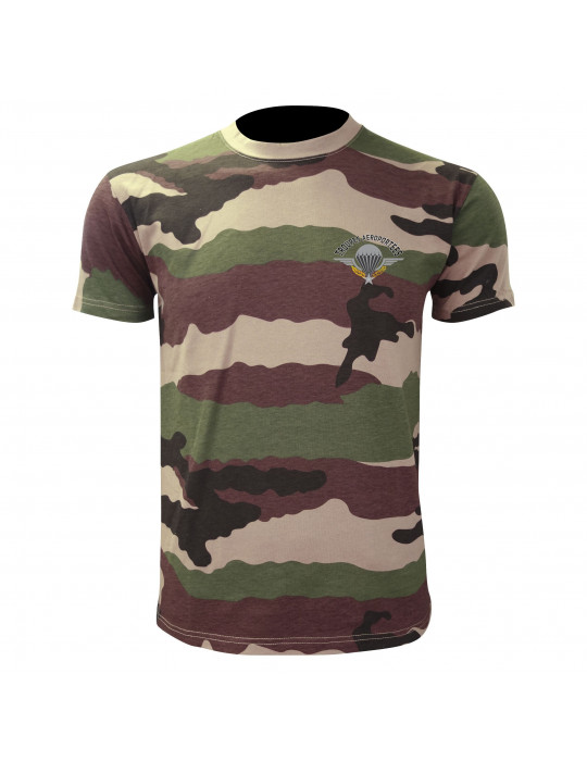 TEE SHIRT MANCHES COURTES CAMOUFLAGE SERIGRAPHIE PARA  - 1