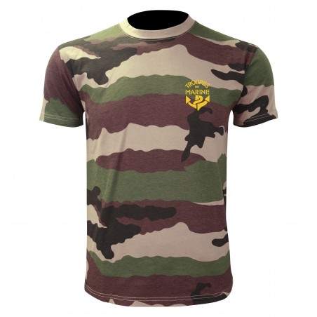 TEE SHIRT MANCHES COURTES CAMOUFLAGE SERIGRAPHIE TDM  - 1