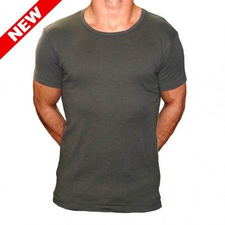 TEE SHIRT SLIM VERT COTE 1X1  - 1