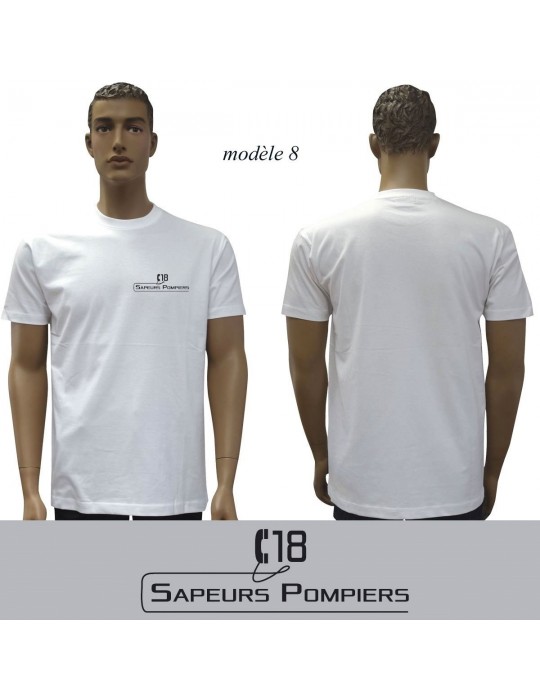 T-SHIRT BLANC IMPRIME POMPIERS : 20 modèles  - 8