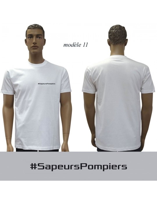 T-SHIRT BLANC IMPRIME POMPIERS : 20 modèles  - 11