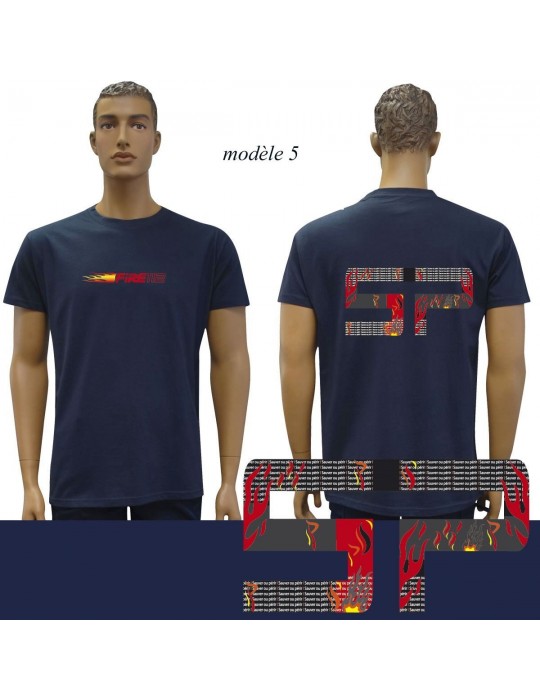 T-SHIRT MARINE IMPRIME POMPIERS : 20 modèles  - 5