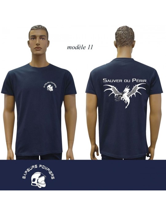 T-SHIRT MARINE IMPRIME POMPIERS : 20 modèles  - 11