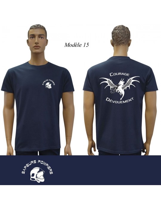 T-SHIRT MARINE IMPRIME POMPIERS : 20 modèles  - 15