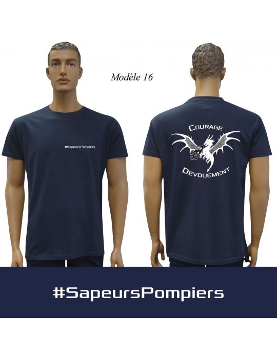 T-SHIRT MARINE IMPRIME POMPIERS : 20 modèles  - 16