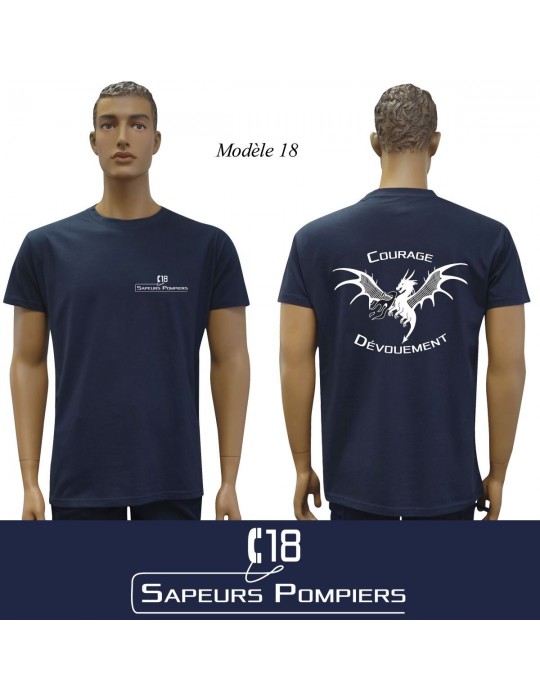 T-SHIRT MARINE IMPRIME POMPIERS : 20 modèles  - 18