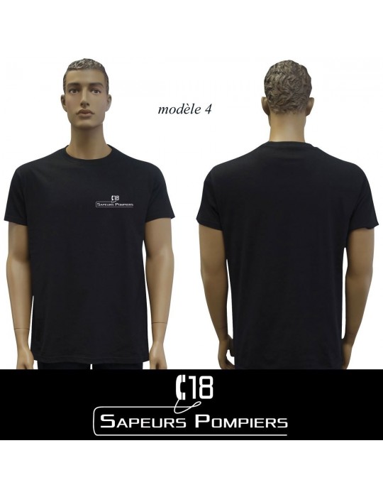 T-SHIRT NOIR IMPRIME POMPIERS : 20 modèles  - 4