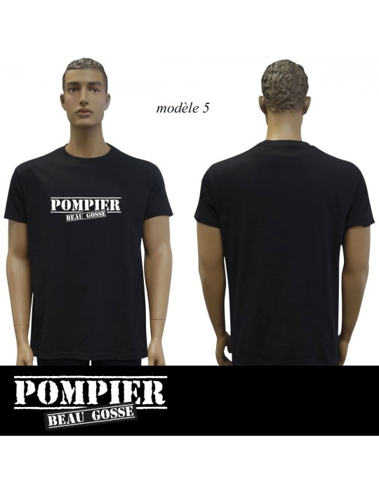 T-SHIRT NOIR IMPRIME POMPIERS : 20 modèles  - 5