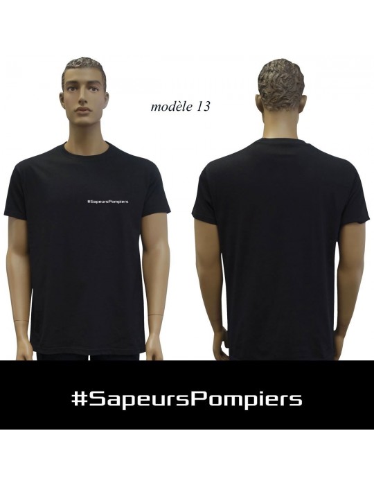 T-SHIRT NOIR IMPRIME POMPIERS : 20 modèles  - 13