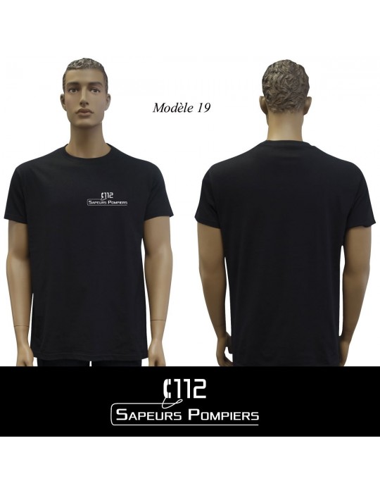 T-SHIRT NOIR IMPRIME POMPIERS : 20 modèles  - 19