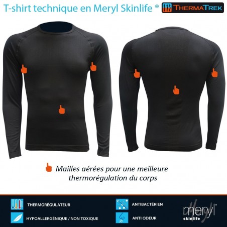 T-shirt Thermatrek manches longues thermorégulateur, antibactérien, hypoallergénique et anti odeur  - 3