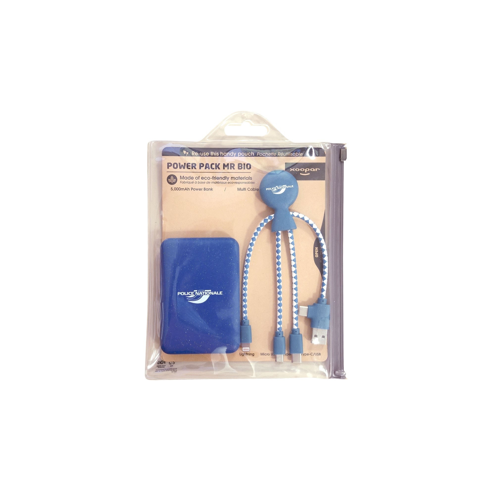 POWERPACKBIO BATTERIE EXTERNE 5000mAH BLEUE ET CABLE MULTI CONNECTEUR  - 4