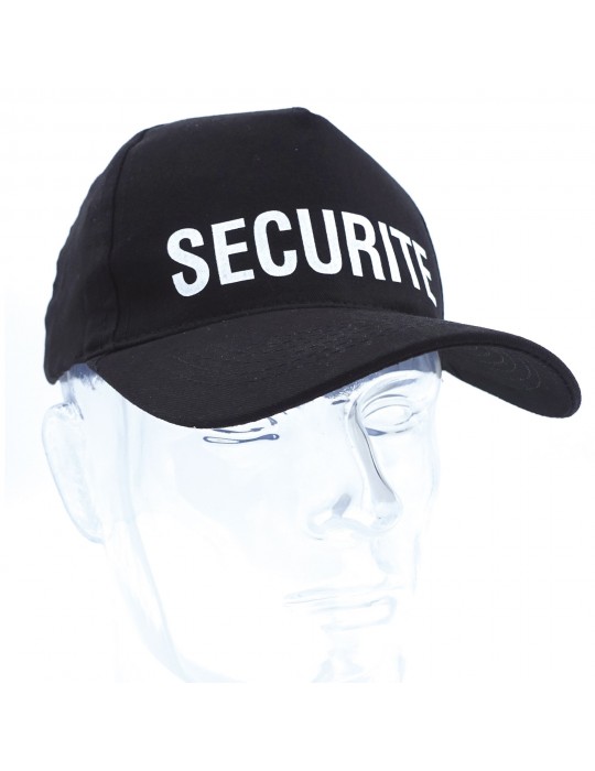 CASQUETTE NOIRE IMPRIMEE SECURITE  - 1