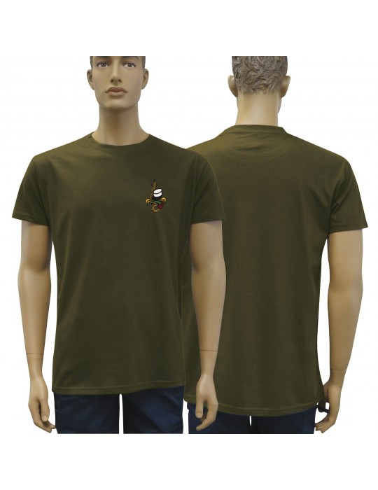 TEE SHIRT VERT ARMEE COTON BRODE LEGION  - 1