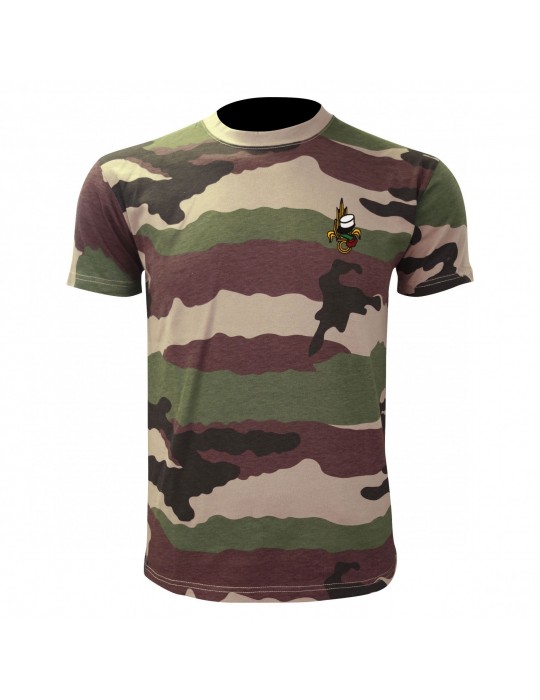 TEE SHIRT MILITAIRE CAMO CE COTON BRODE  - 1