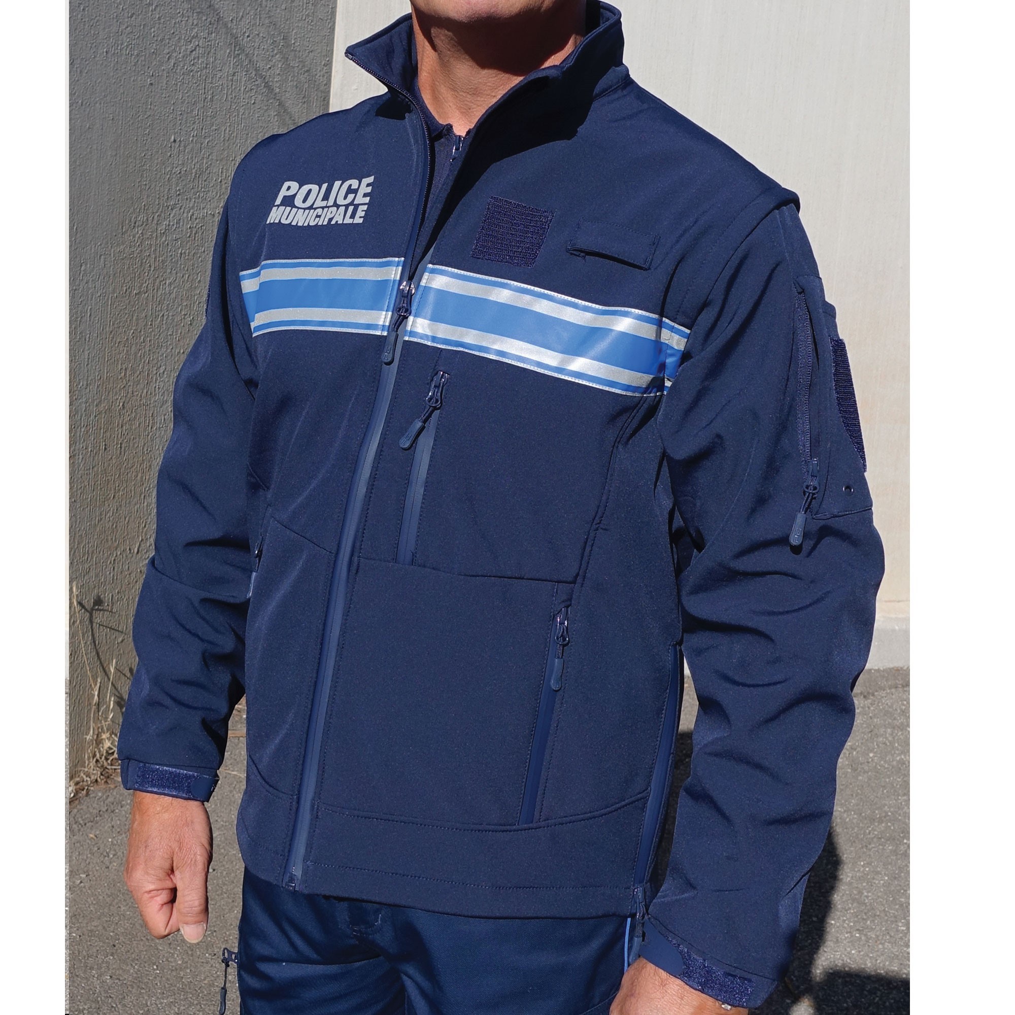 BLOUSON SOFTSHELL POLICE MUNICIPALE 2 EN1 MANCHES AMOVIBLES  - 2 BLOUSON SOFTSHELL POLICE MUNICIPALE 2 EN1 MANCHES AMOVIBLES  - 2