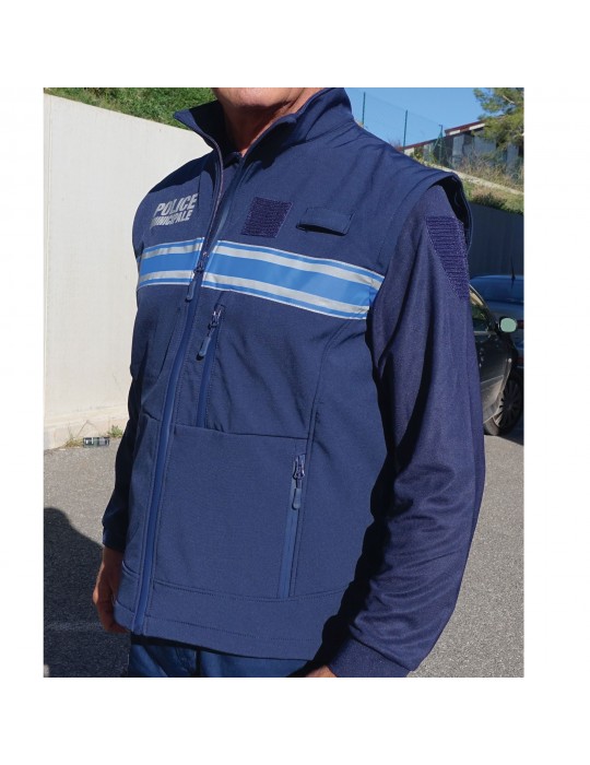 BLOUSON SOFTSHELL POLICE MUNICIPALE 2 EN1 MANCHES AMOVIBLES  - 4