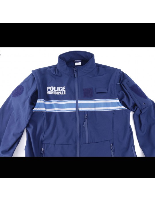 BLOUSON SOFTSHELL POLICE MUNICIPALE 2 EN1 MANCHES AMOVIBLES  - 6