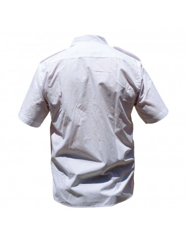 Chemise pilote blanche manches courtes brodée Sécurité