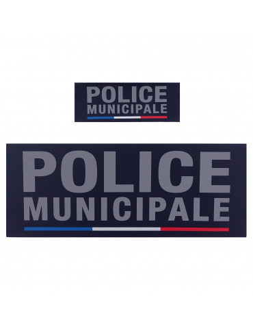 Bandeau d’identification souple Police Municipale fond marine dos auto-agrippant