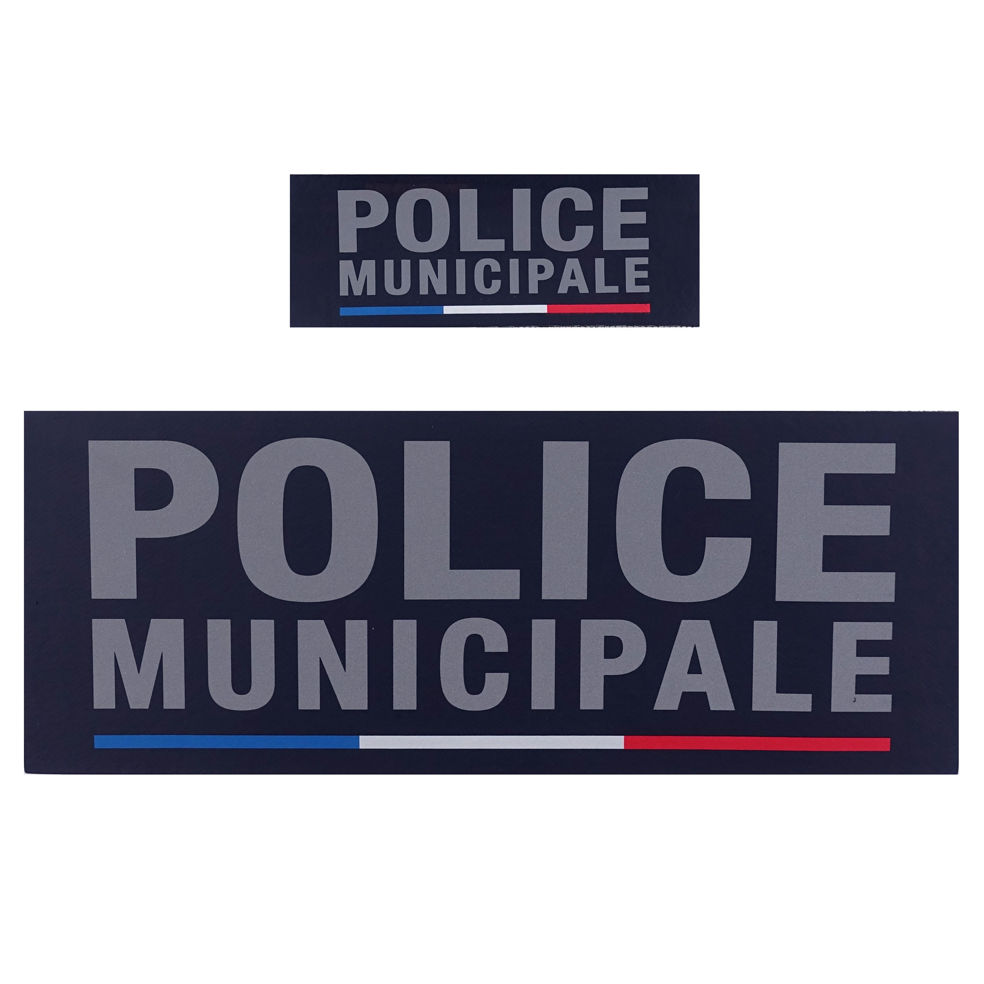 Bandeau d’identification souple Police Municipale fond marine dos auto-agrippant