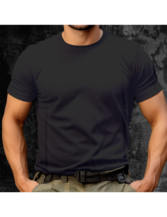 tshirt noir mesh manches courtes