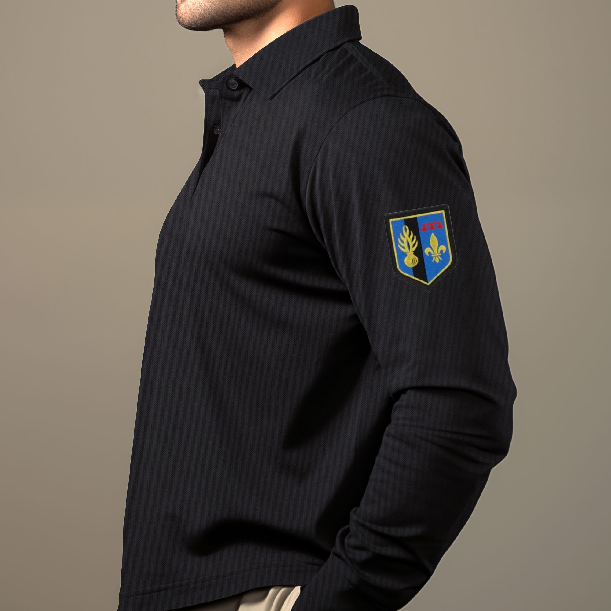 Polo Gendarmerie mobile noir manches longues Polo Gendarmerie mobile noir manches longues