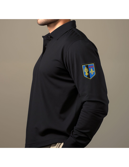 Polo Gendarmerie mobile noir manches longues