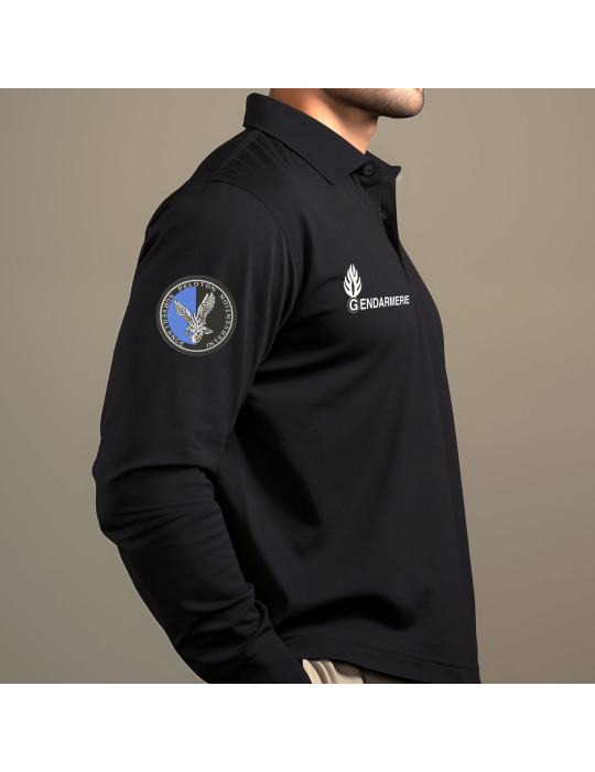 Polo noir Gendarmerie manches longues