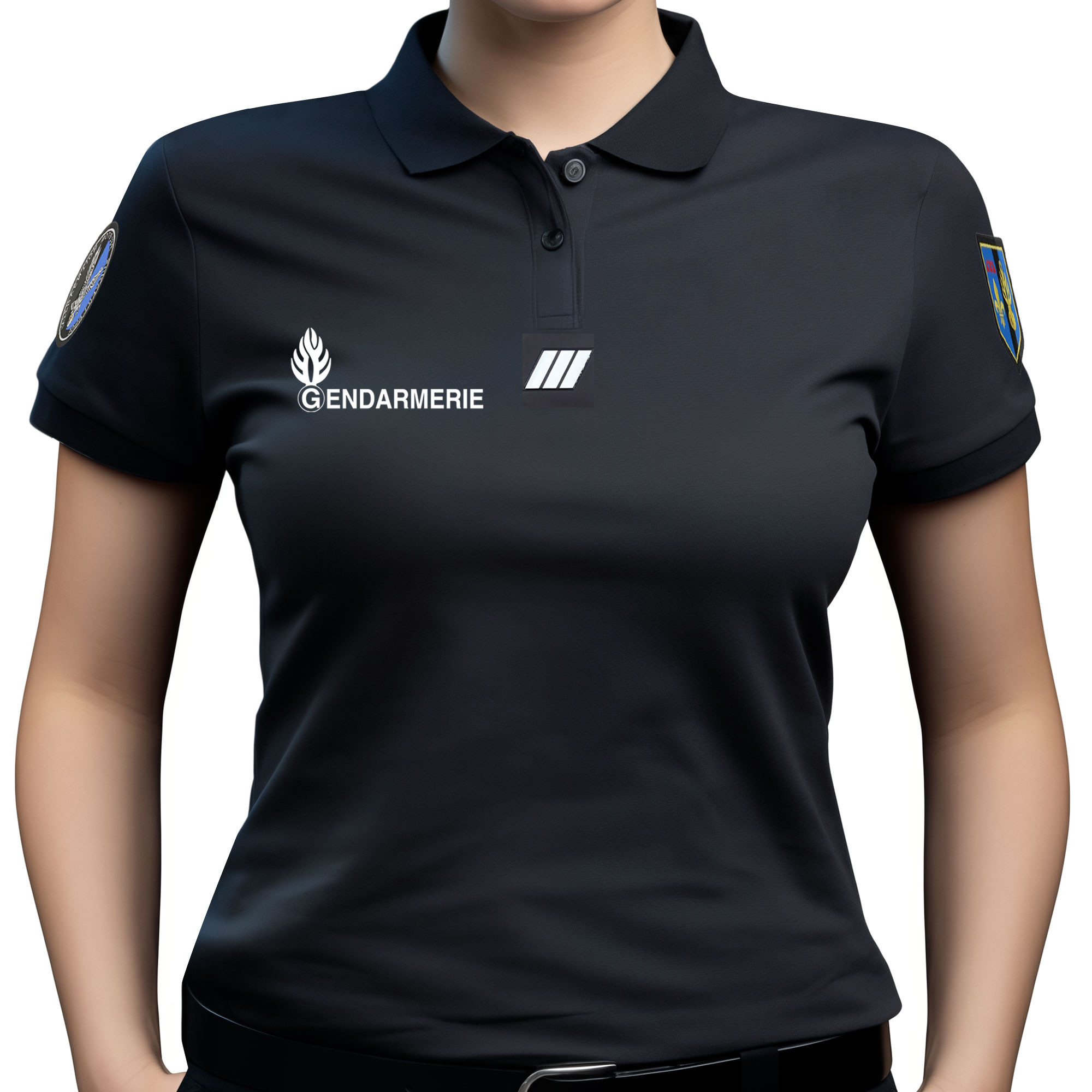 Polo Gendarmerie noir femme manches courtes Polo Gendarmerie noir femme manches courtes