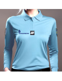 POLO BLEU FEMME GENDARMERIE MANCHES LONGUES COOLDRY MAILLE PIQUEE