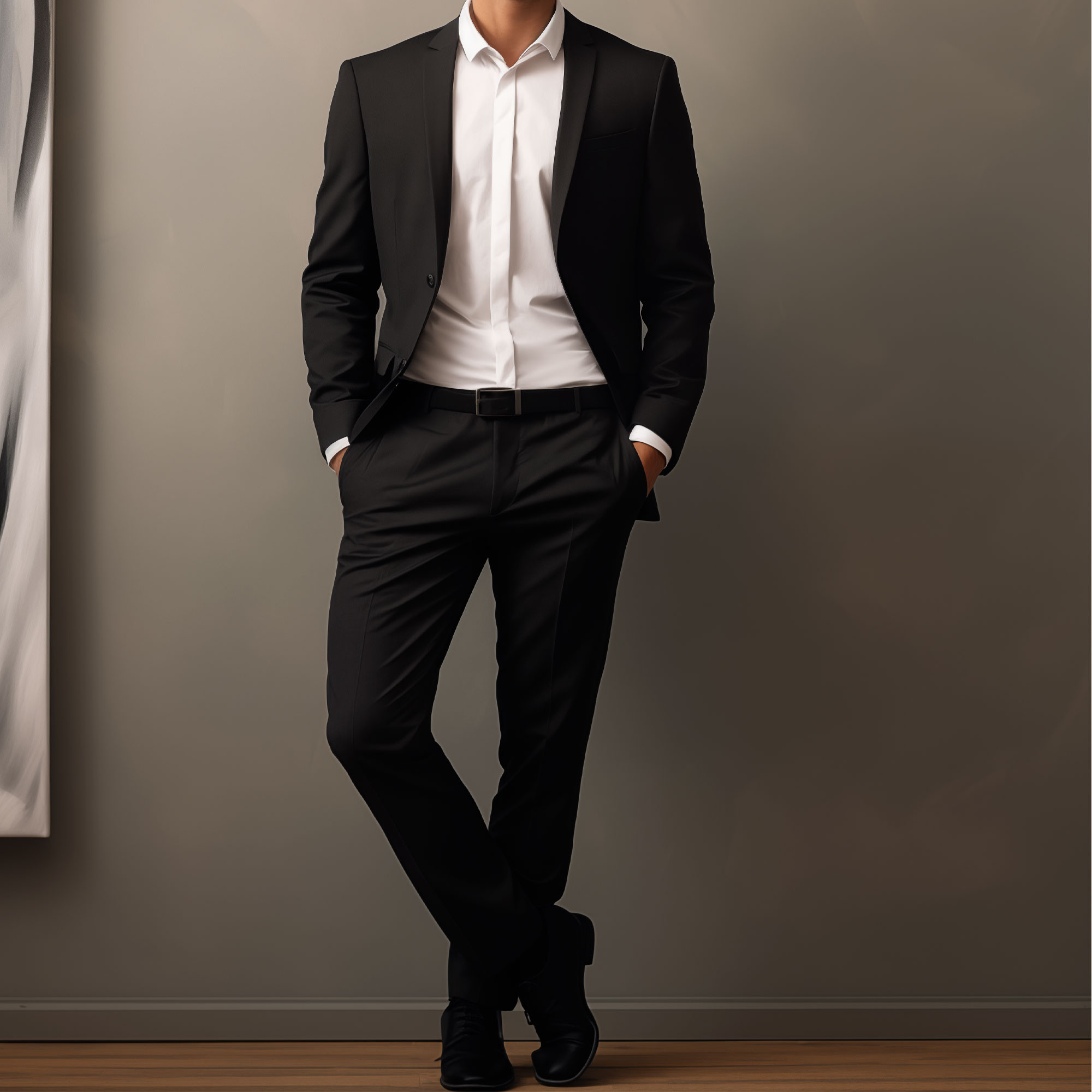 Veste de costume noire avec poches intérieures Veste de costume noire avec poches intérieures