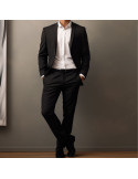 Veste de costume noire avec poches intérieures Veste de costume noire avec poches intérieures