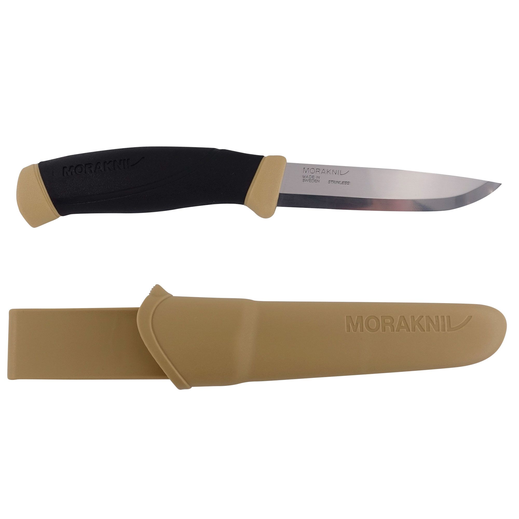 Couteau Companion Morakniv manche noir et sable Couteau Companion Morakniv manche noir et sable
