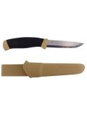 Couteau Companion Morakniv manche noir et sable Couteau Companion Morakniv manche noir et sable