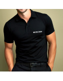 POLO NOIR IMPRIME MAITRE CHIEN
