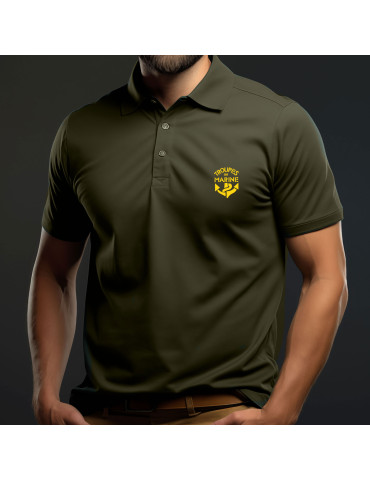 Polo vert imprimé TDM Troupes de Marine