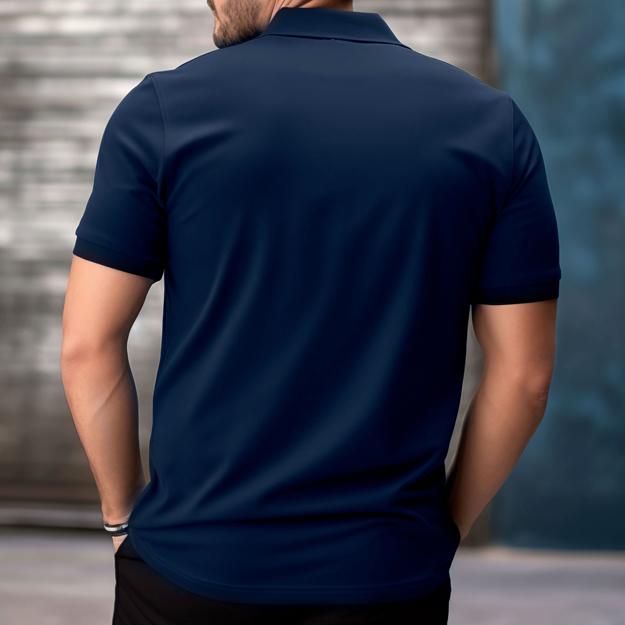 Polo bleu marine coton Polo bleu marine coton