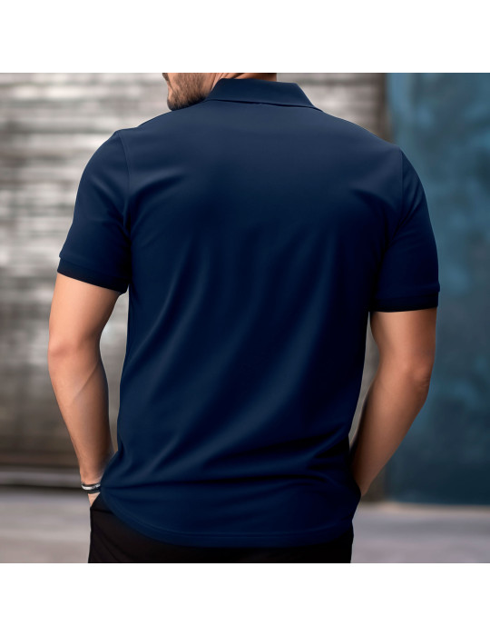 Polo bleu marine coton