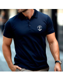 Polo bleu imprimé Marine Nationale Polo bleu imprimé Marine Nationale