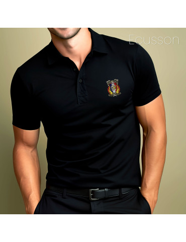 Polo noir brodé Sapeurs Pompiers