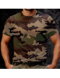 T-shirt militaire camouflage CE manches courtes