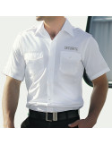 Chemise blanche brodée Sécurité avec manches courtes Chemise blanche brodée Sécurité avec manches courtes