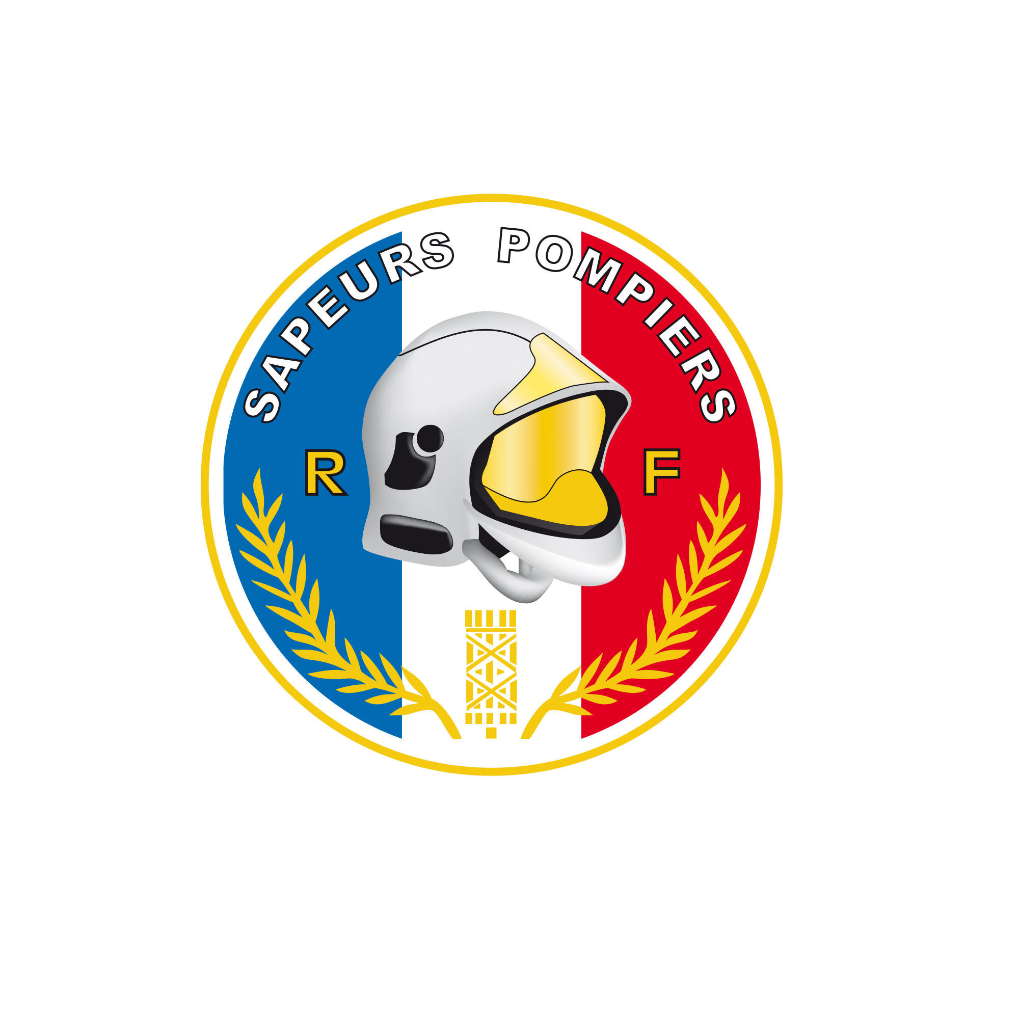 Autocollant Sapeurs Pompiers modèle rond circulaire - vitrophanie Autocollant Sapeurs Pompiers modèle rond circulaire - vitrophanie