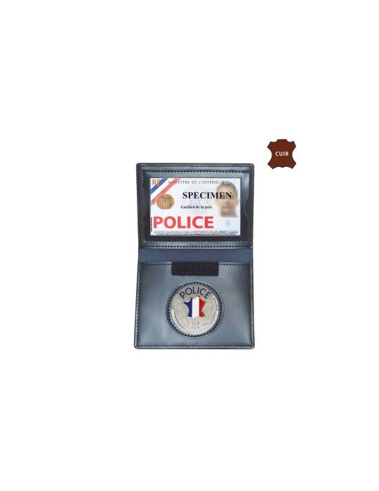 porte carte Police en cuir Format CB