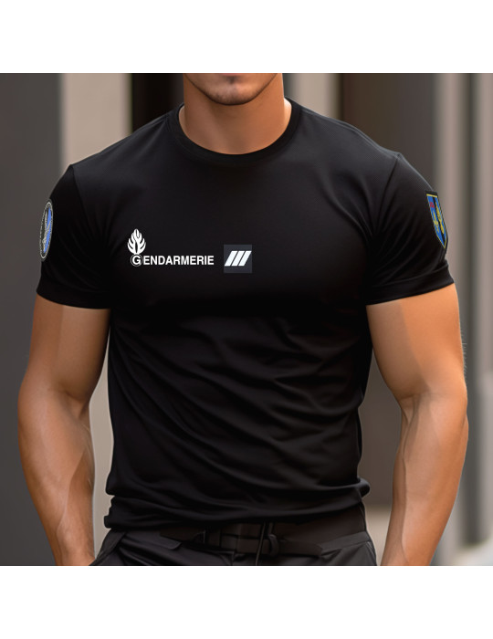 tshirt Gendarmerie noir Cooldry